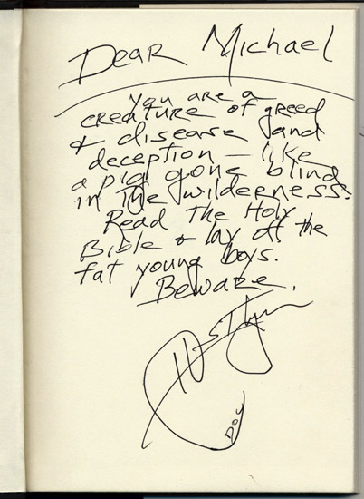 Hunter S. Thompson screwjack inscription